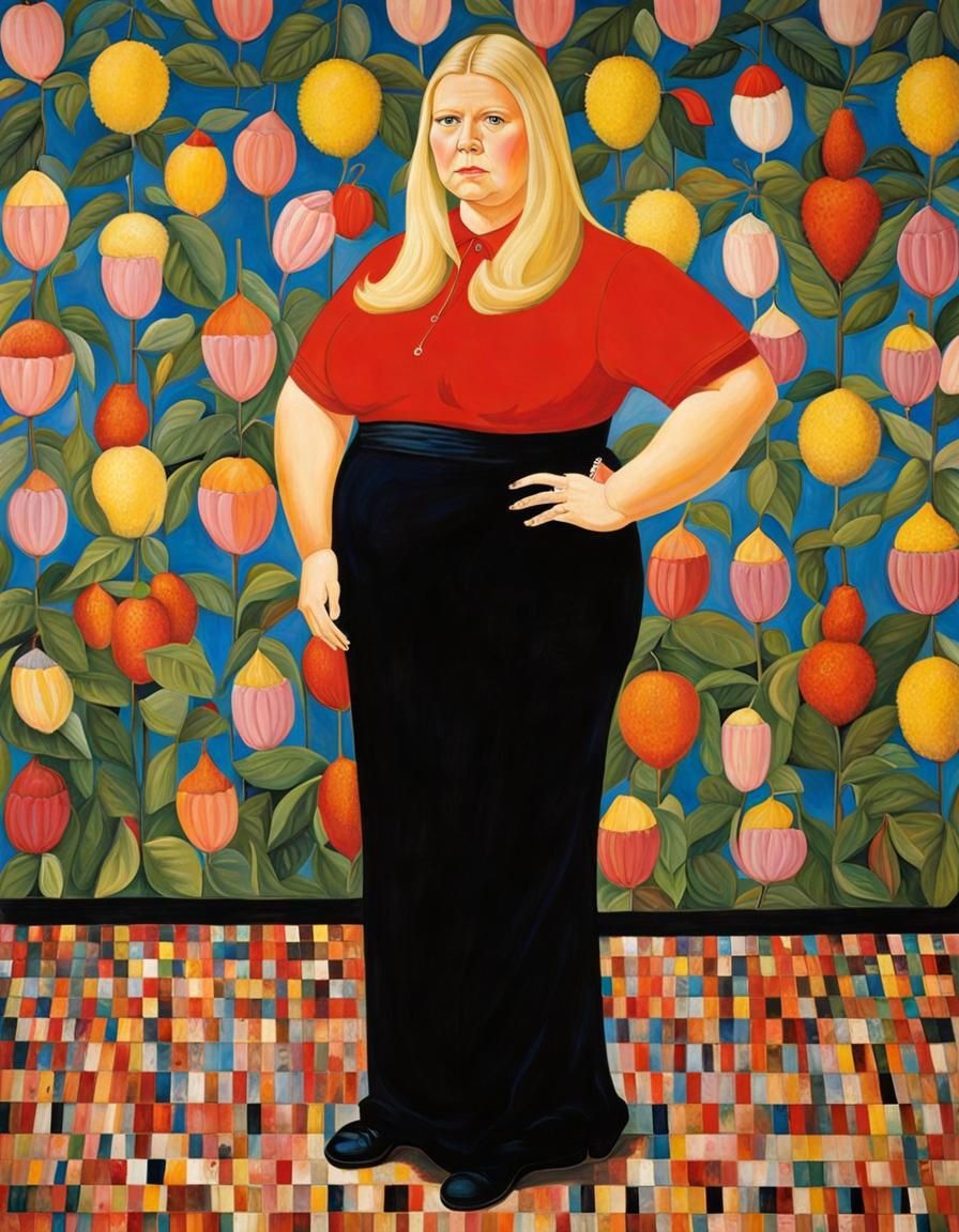 Portrait of Obese Woman in Voluminous Style