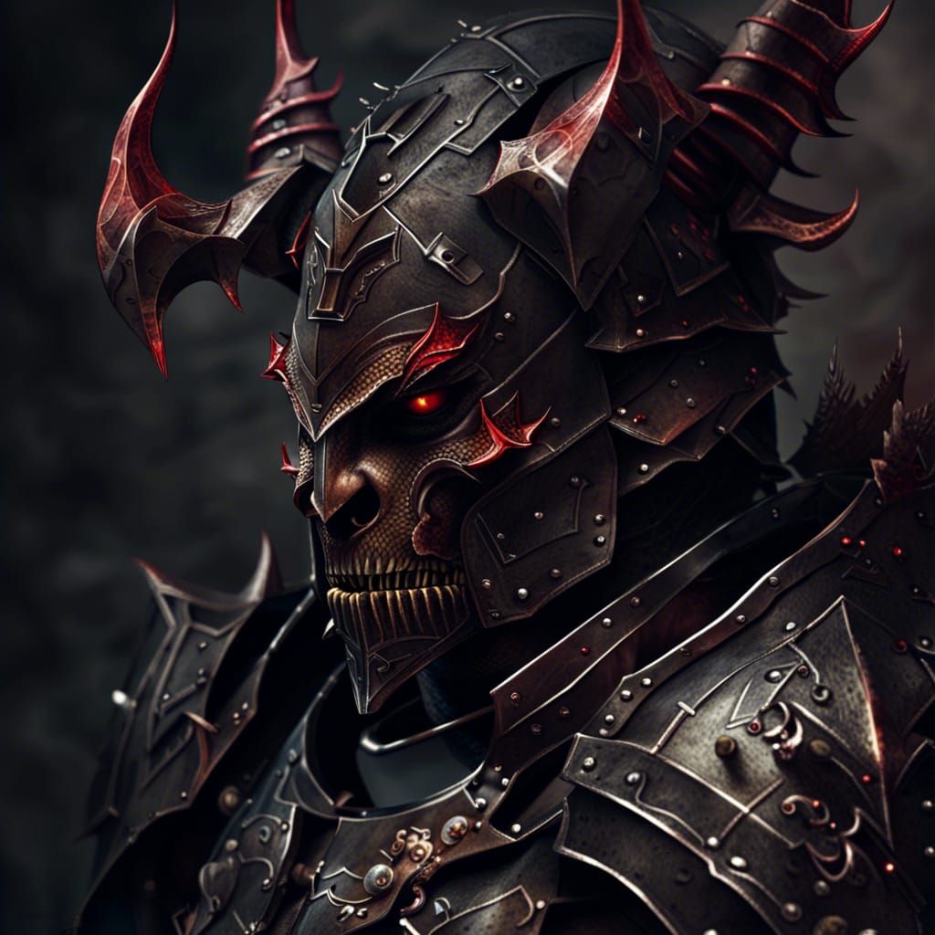 Demon Knight in War Armor Portrait