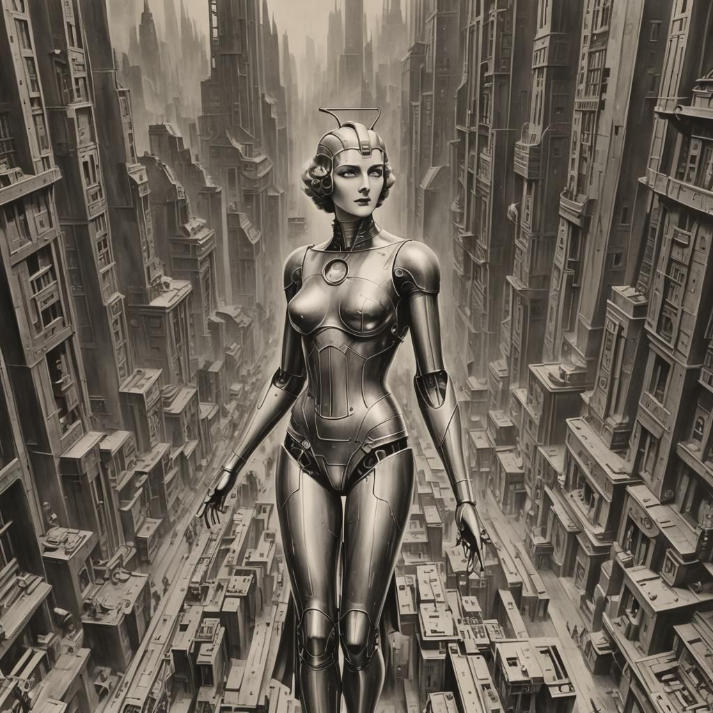 Metropolis-Inspired Futuristic Cityscape