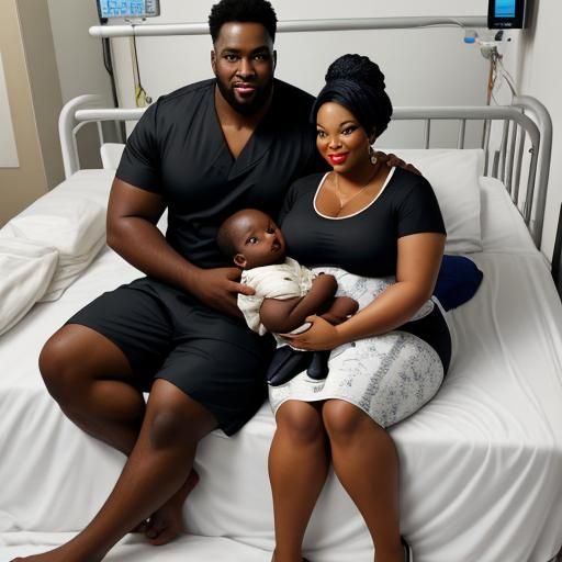 Newborn Baby Girl with Parents in Hospital