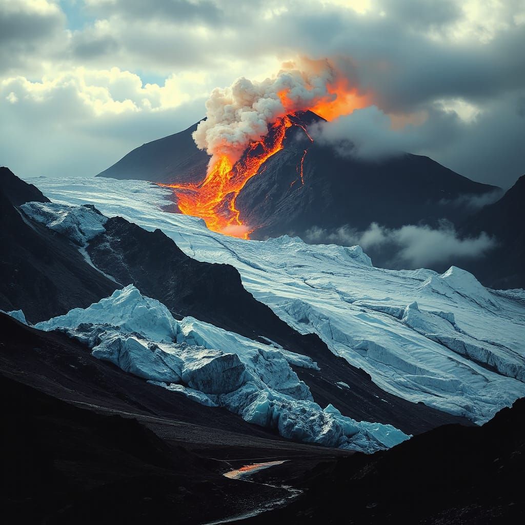 Glacier Meets Volcano: A Surreal Landscape