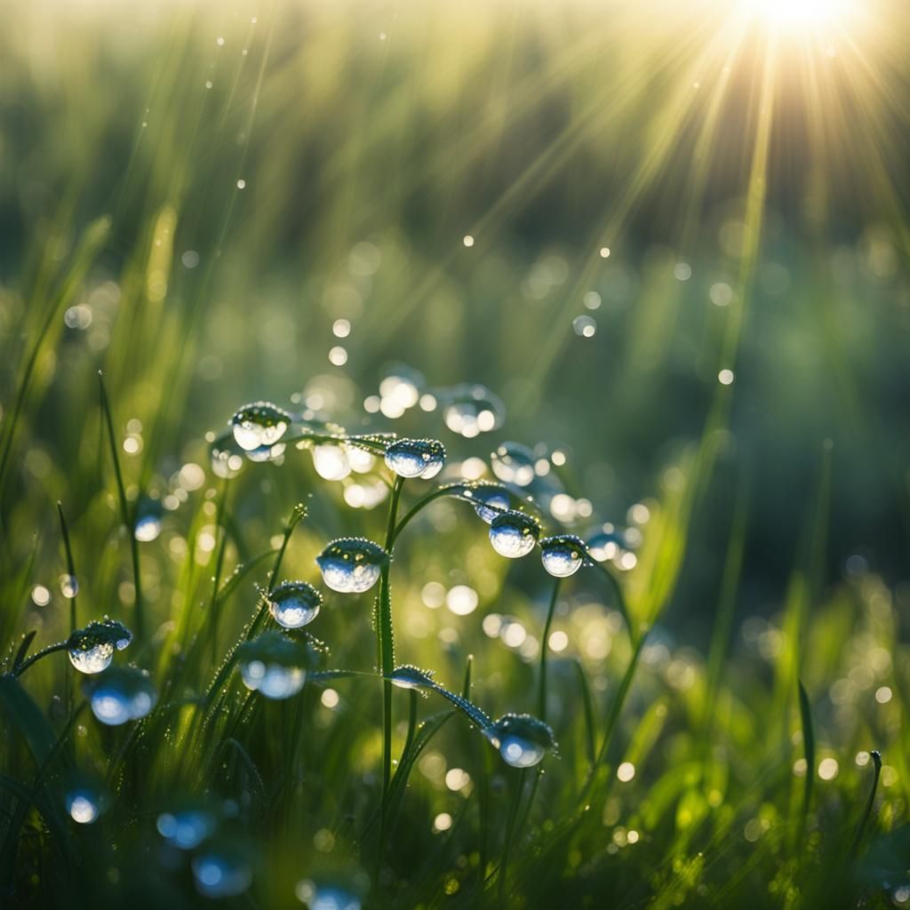Ethereal Morning Dew with Divine Sunshine