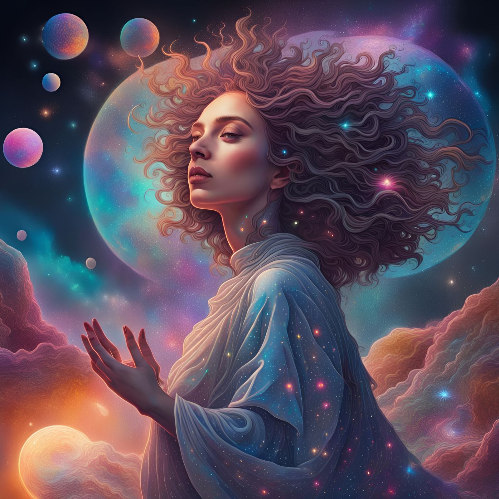 Astral Mother: Holographic Cosmic Illustration in Visionary ...