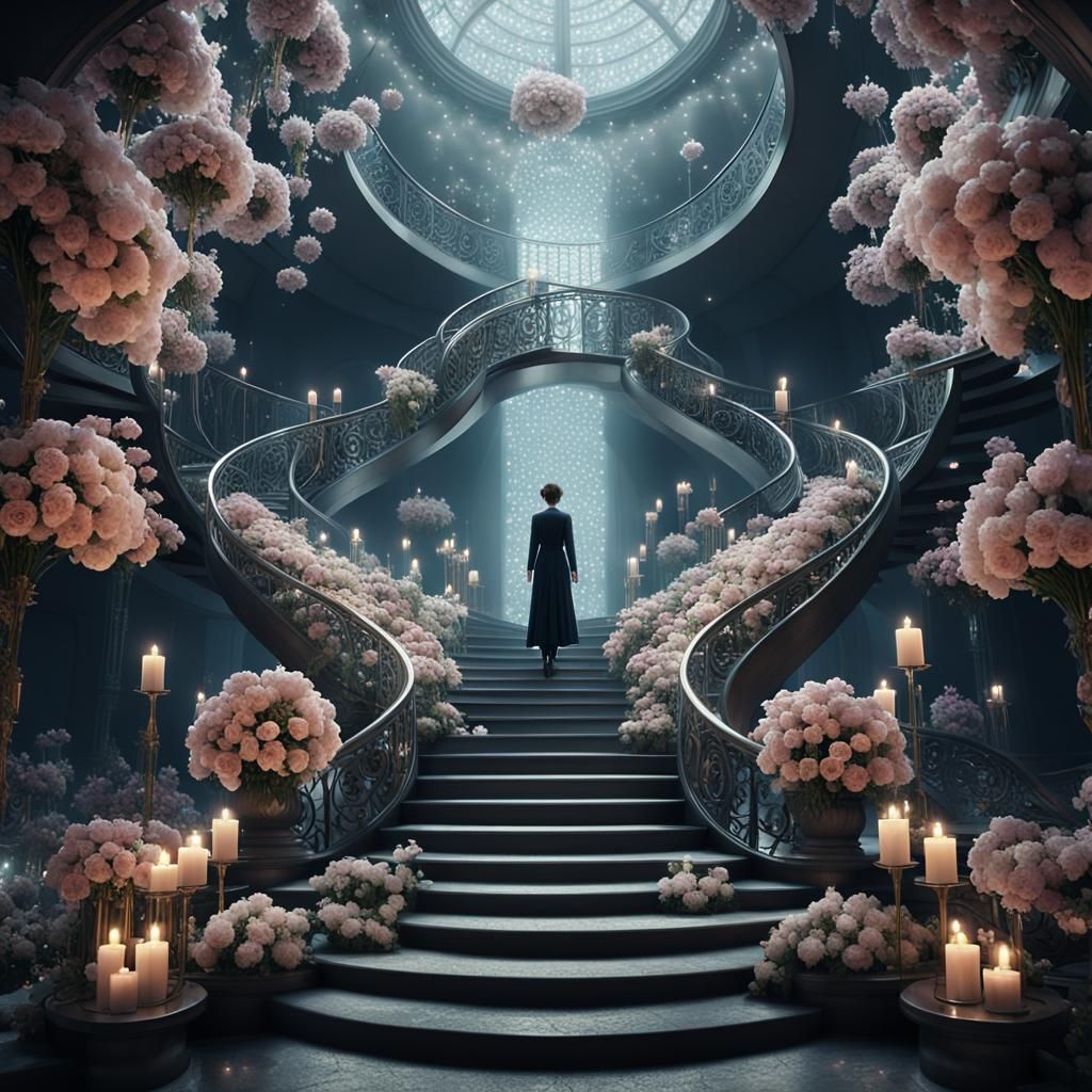 Mystical Mirror World: A Surreal 3D Journey