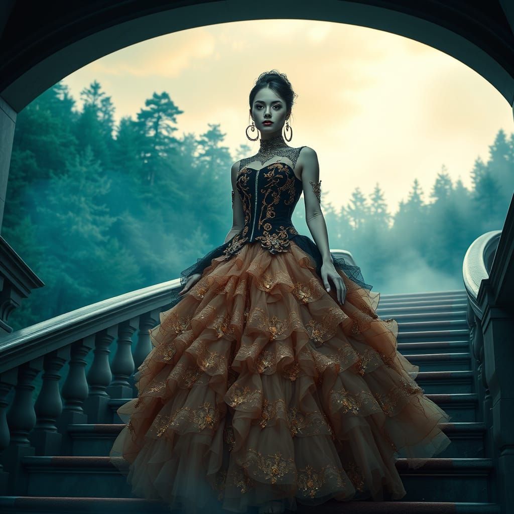 Ethereal Queen in Gothic Splendor