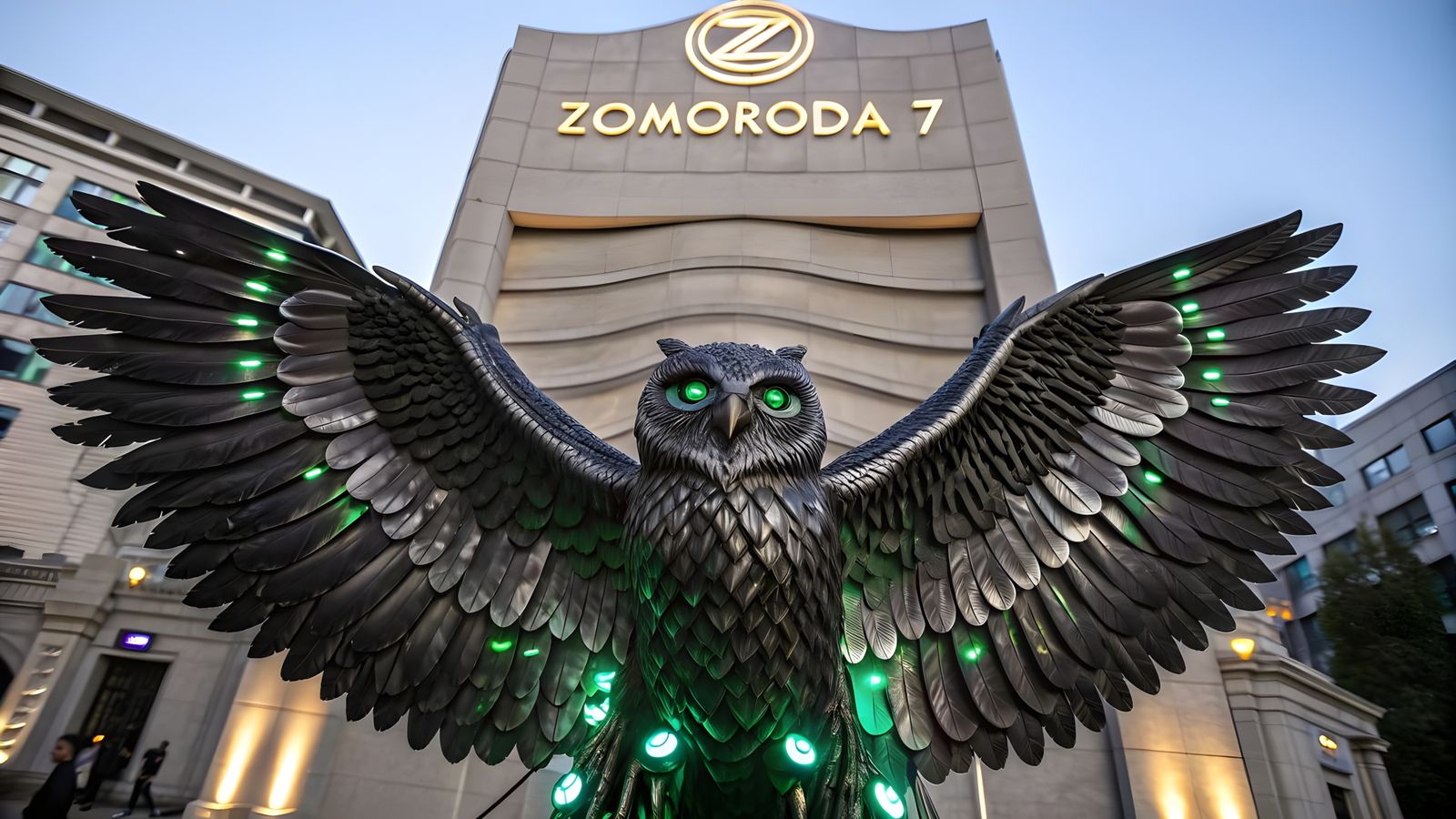 Majestic Owl DJ in Cosmic Neon Universe