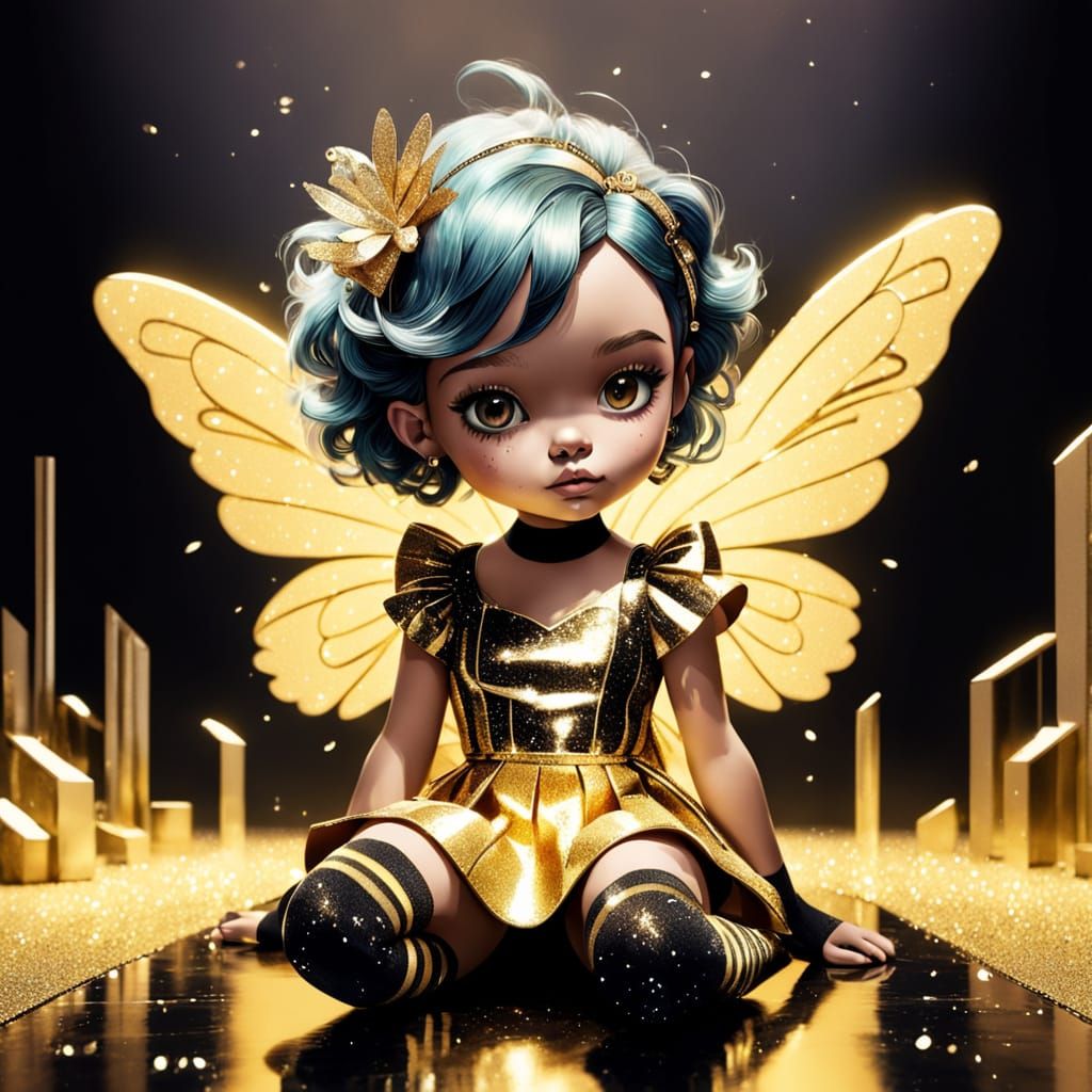 Whimsical Fairy Toddler in 3D Heart