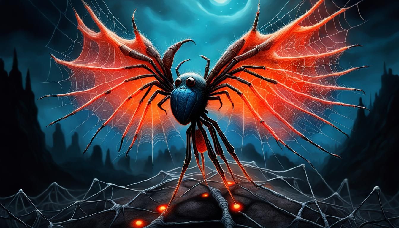 Pagan with Spiderweb Eyes: Surreal Horror Art