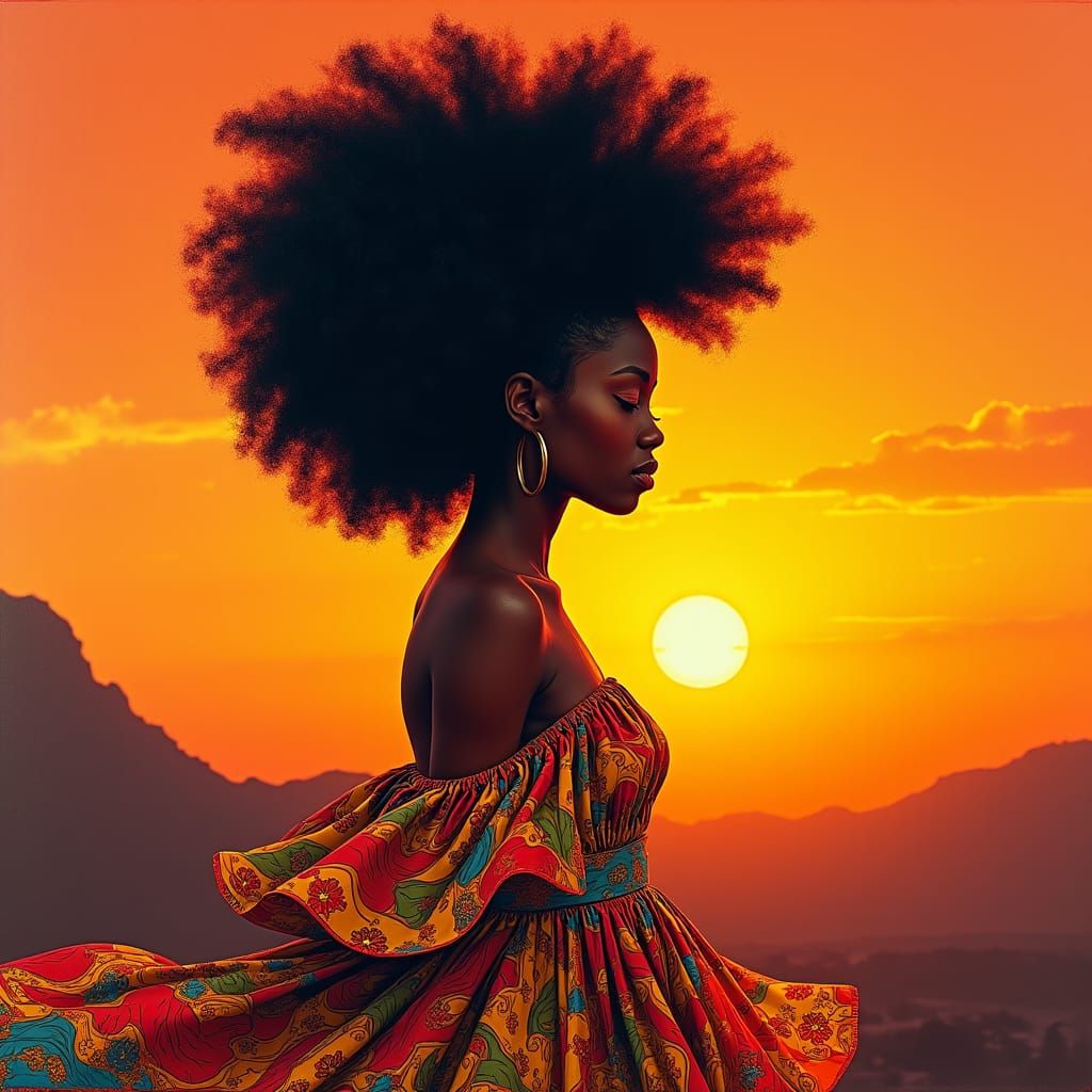 Black Woman with Afro in African Diasporic Street Art