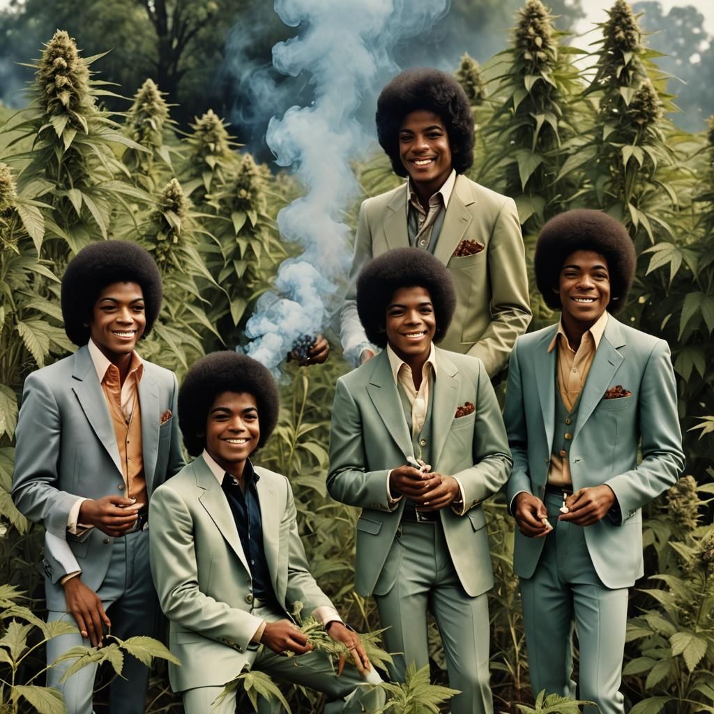 The Jackson Five in a Marijuana Field, 1970s
