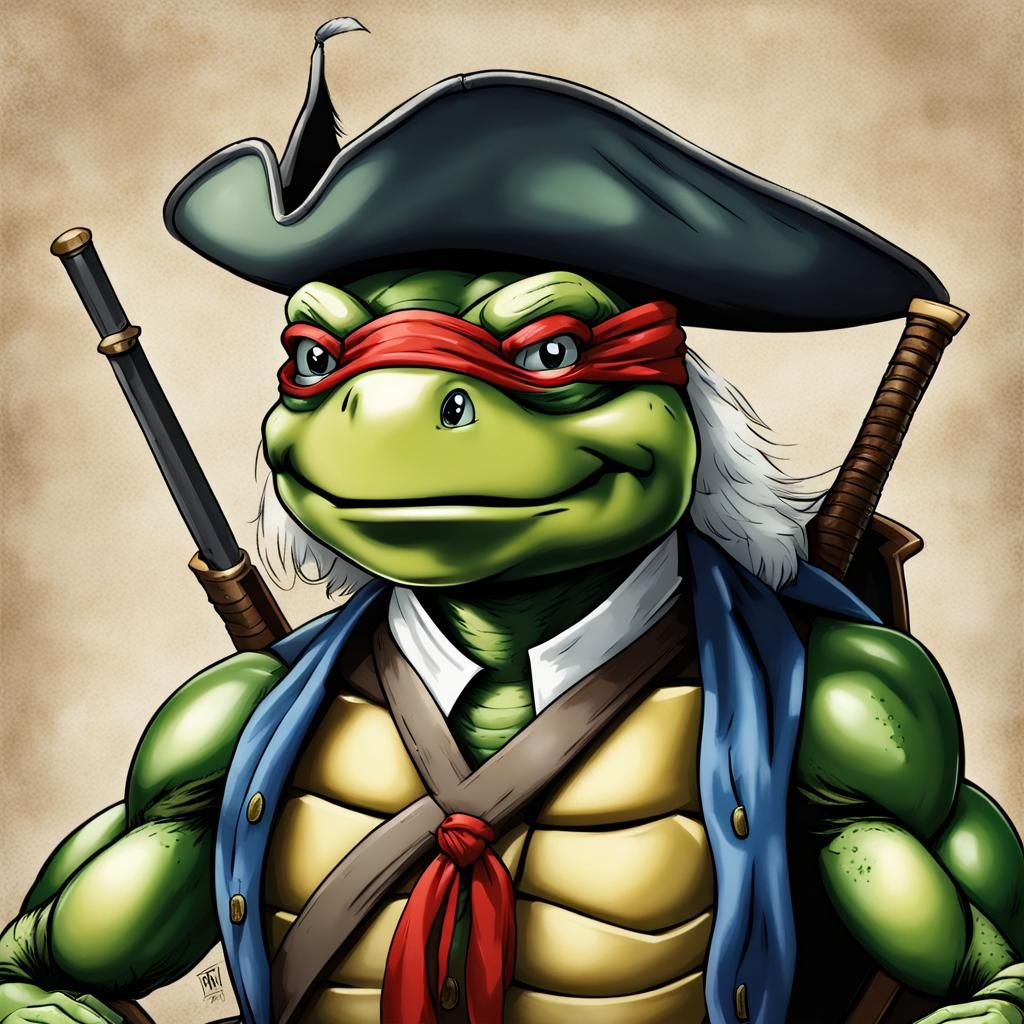 TMNT as George Washington Digital Art