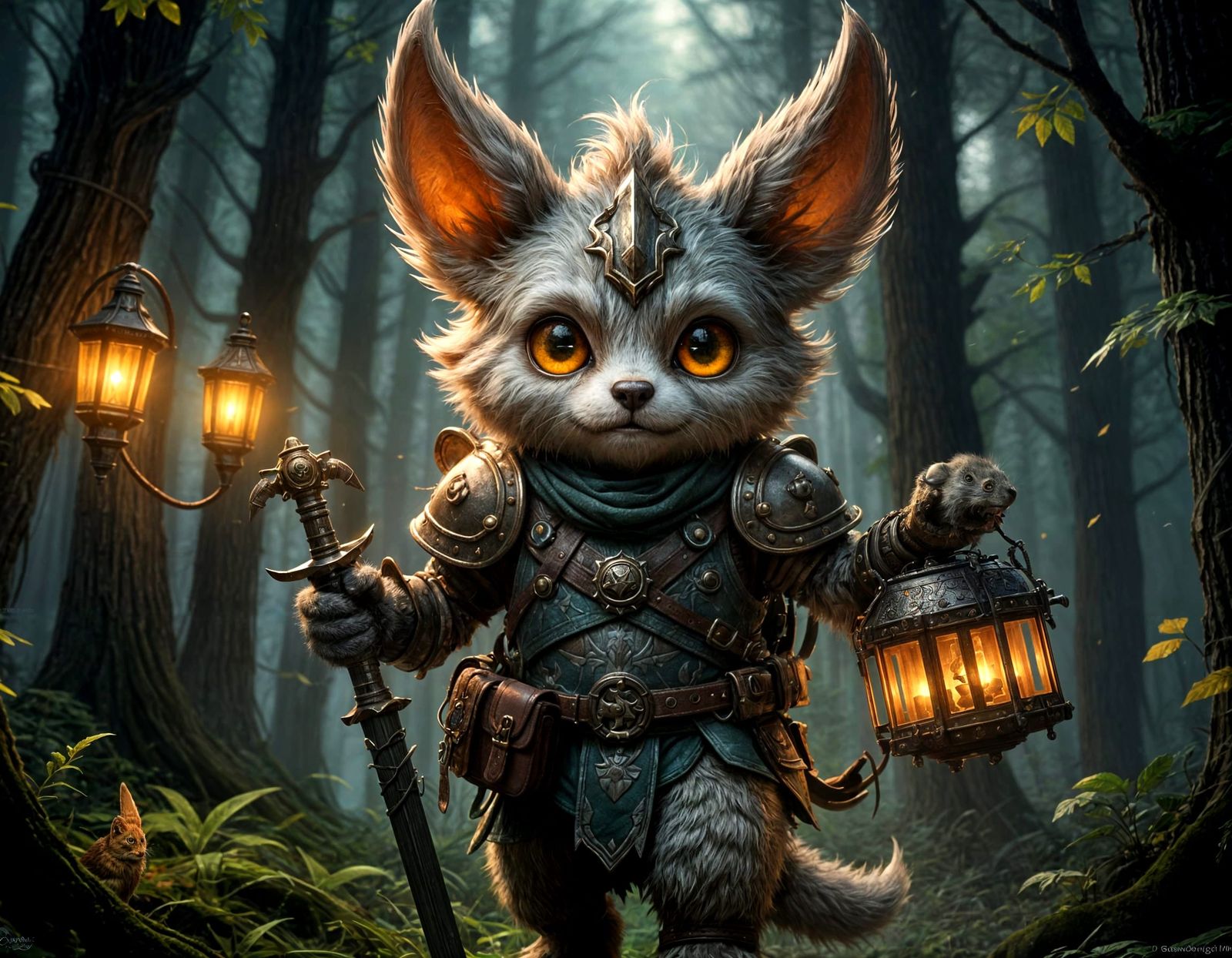 Enchanted Forest Warrior in Epic Fantasy Armor