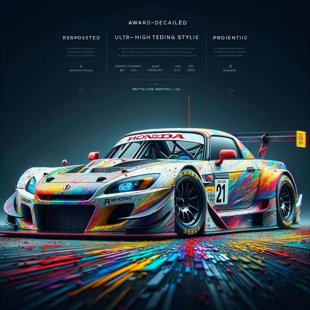 Honda S2000 LM Race Car in Impressionist Realism