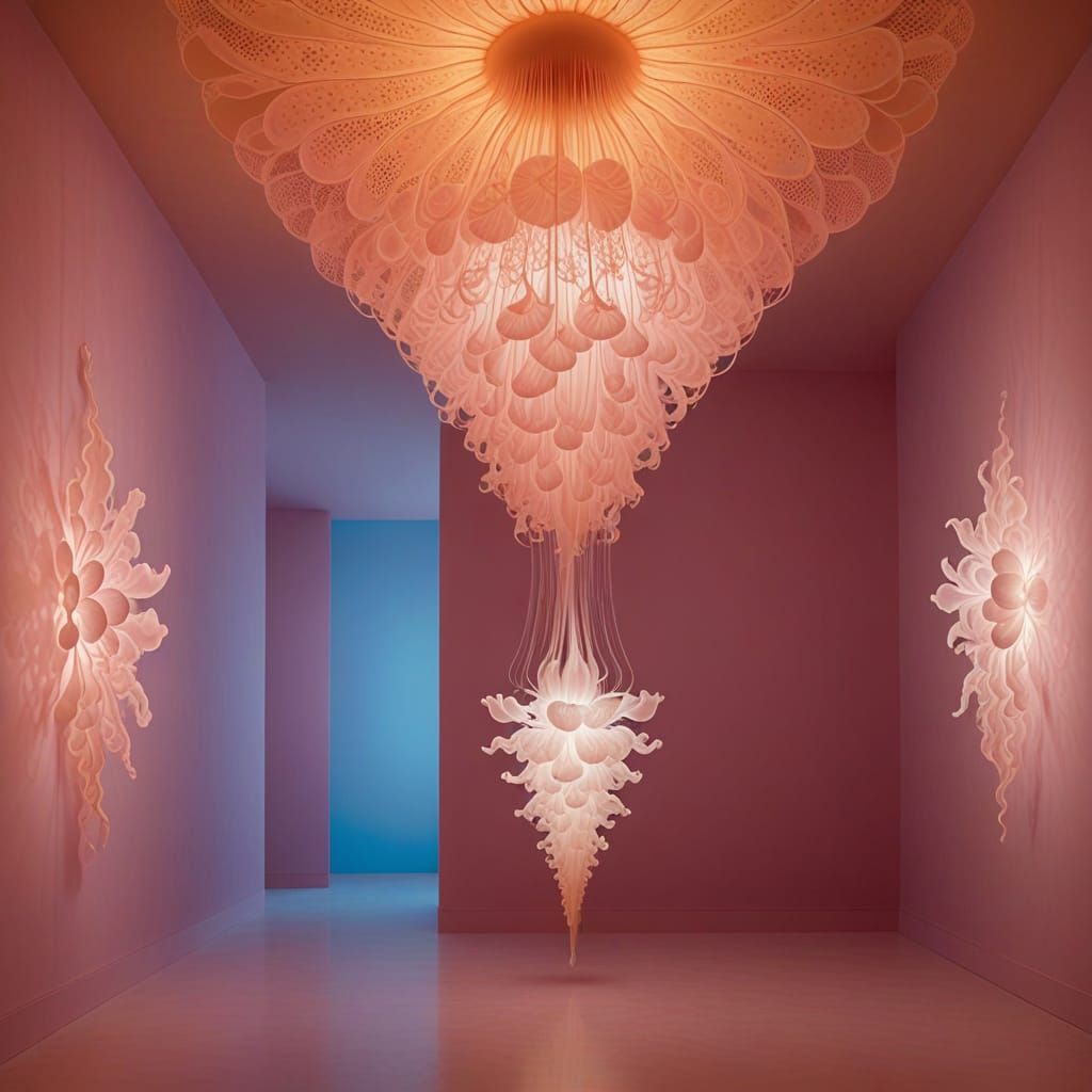 Ethereal Forms Radiate Soft, Luminescent Light in Dreamy, Su...