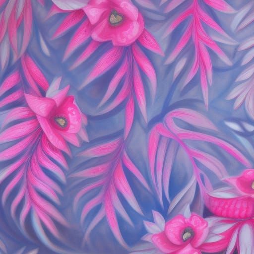 Dreamlike Pink Butterfly with Swirling Clouds