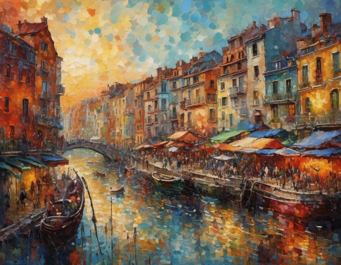 Expressionist Oil Painting with Impasto Acrylic Texture