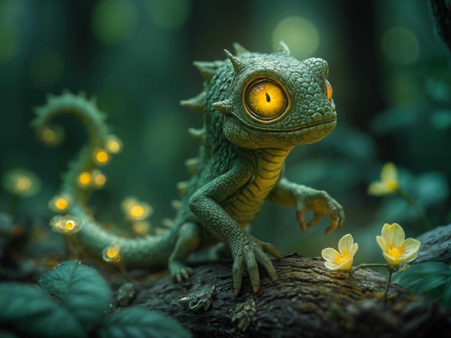 Chibi Forest Lurker Leaving Bioluminescent Trail