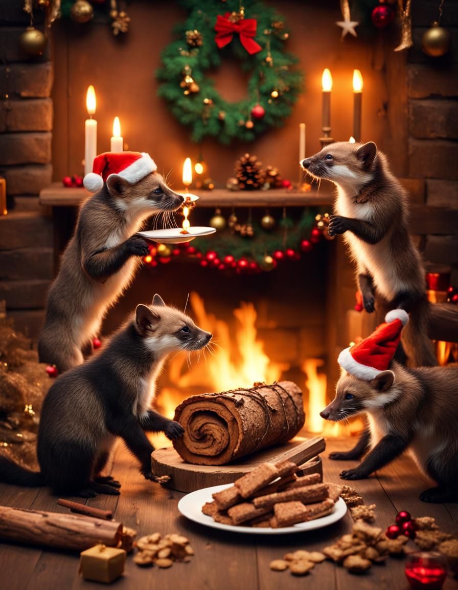 Weasels and Wolverine Celebrate Christmas