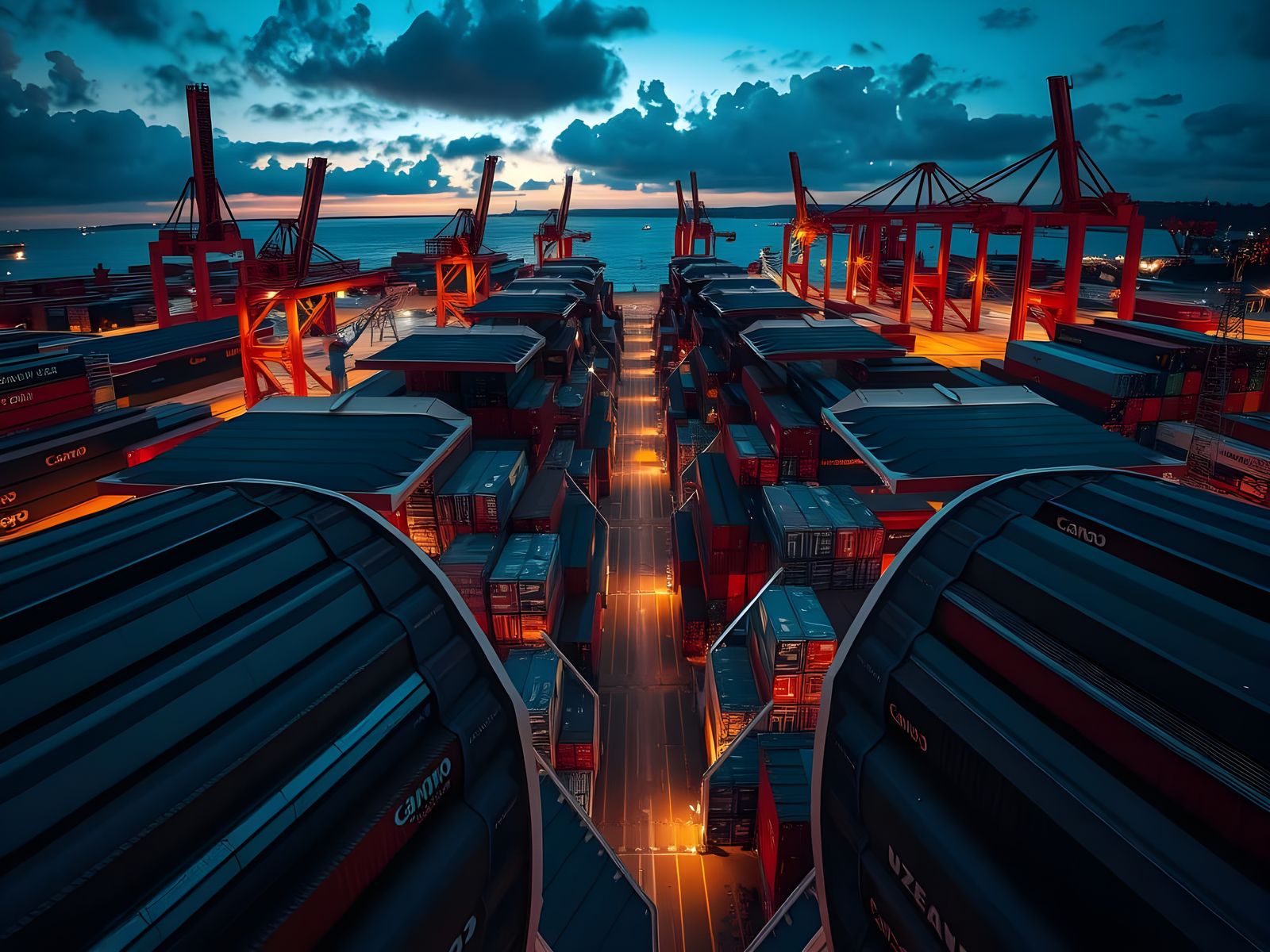 Fractured Industrial Landscapes in Kaleidoscopic Twilight