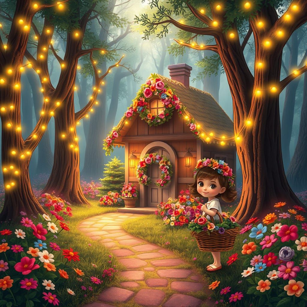 Whimsical Winter Wonderland in Floral Fantasy