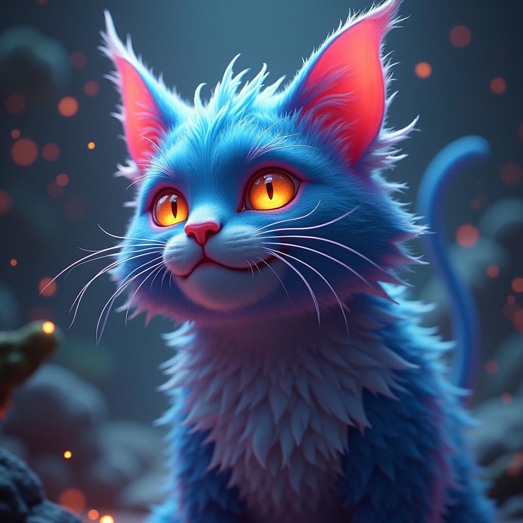 Fantastical Cat with Intricate Details