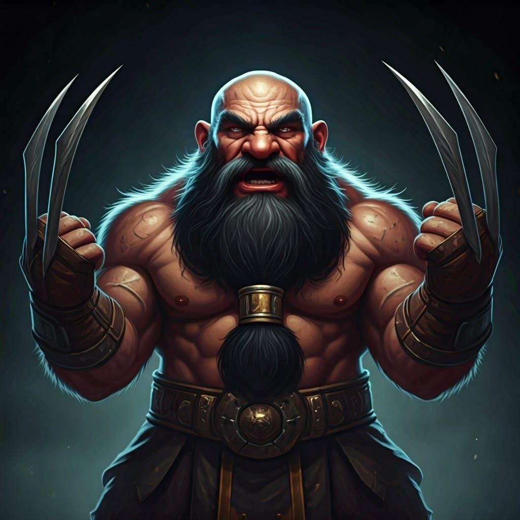 Savage Clawed Dwarf Street Fighter Roaring