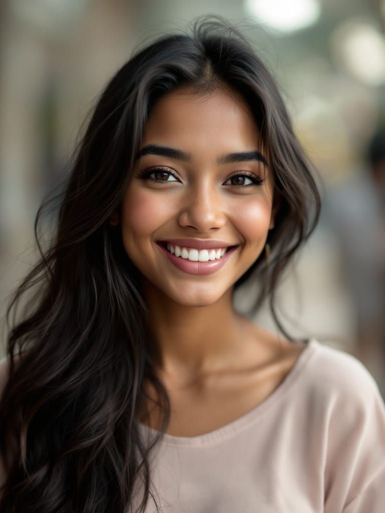 Portrait of a Beautiful Malay Girl Smiling