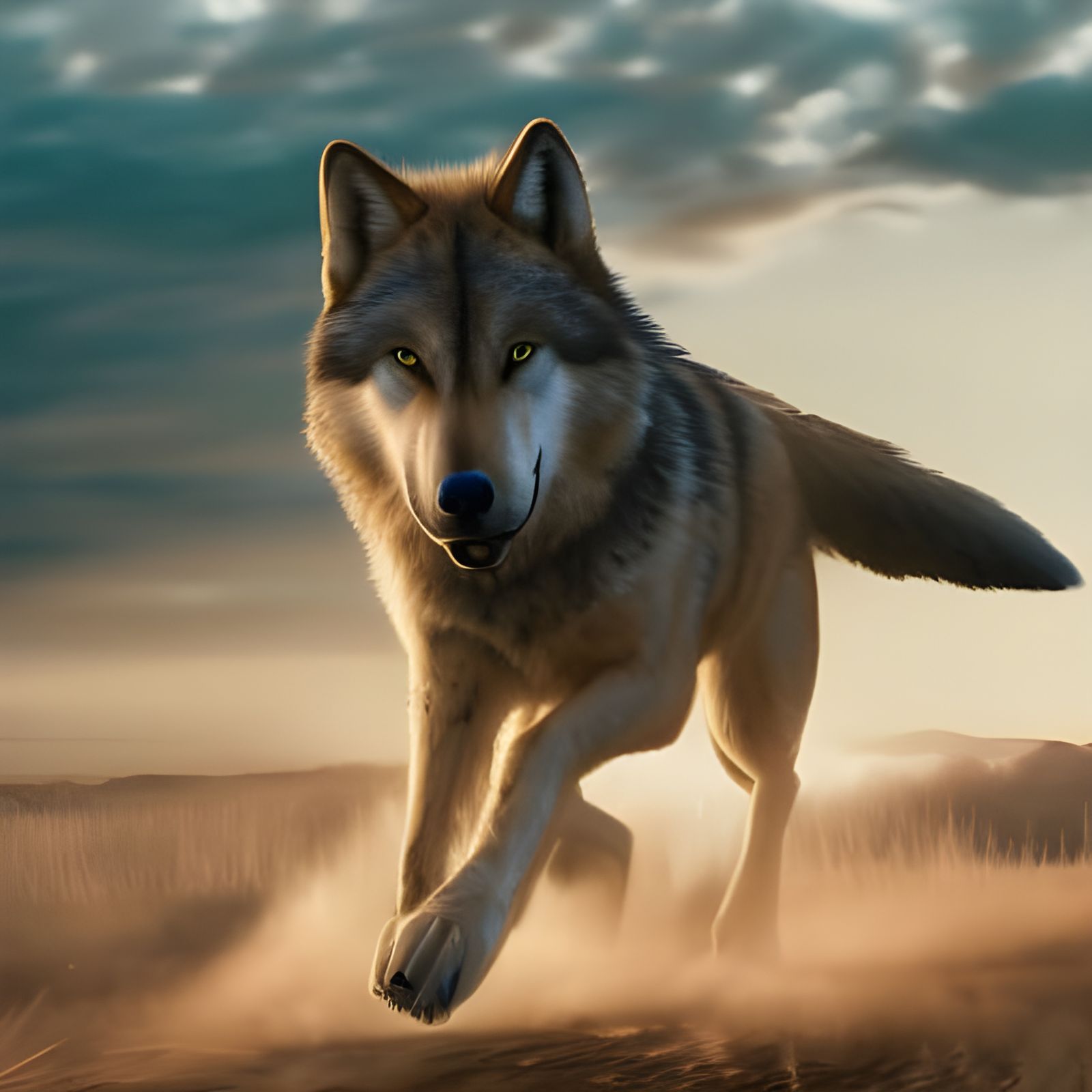 Stunning Wolf Running in Epic Cinematic Style