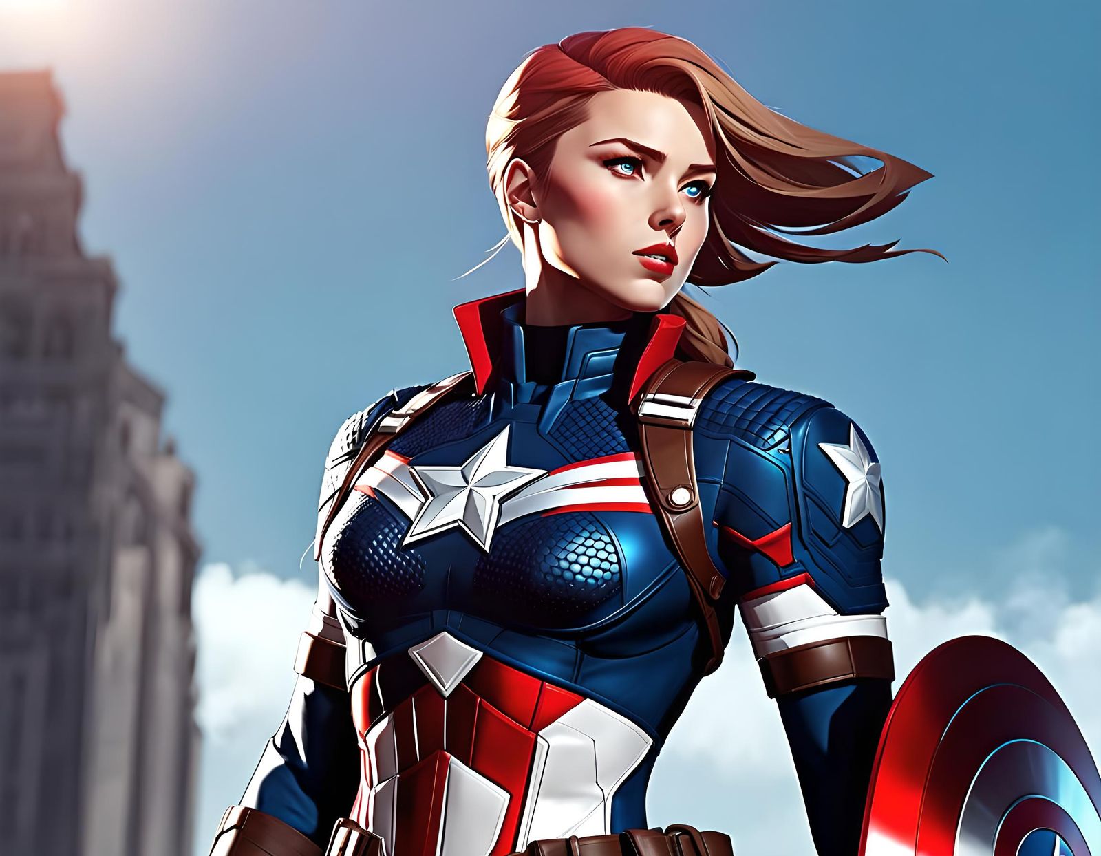 Anime Style Female Captain America Concept Art