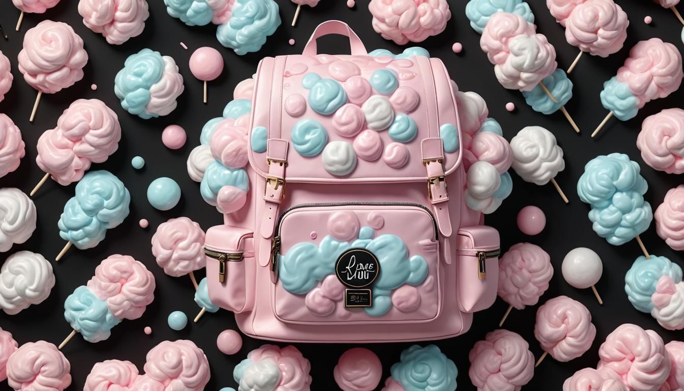 Cotton Candy Backpack in 3D Modeling Style