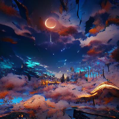 Fantastical Night Sky in Detailed Matte Painting