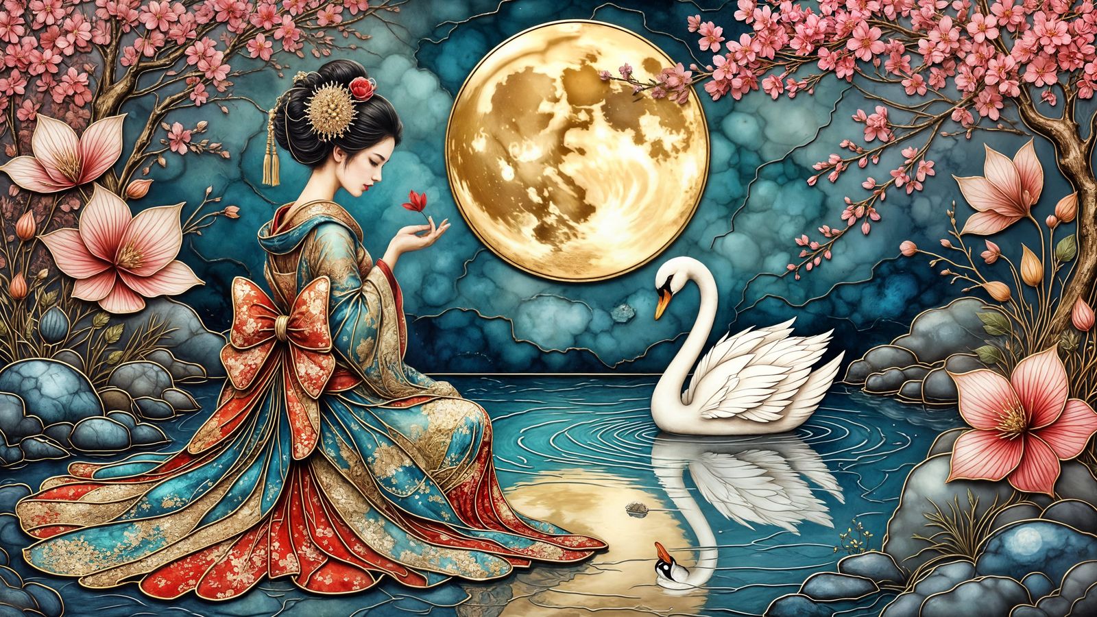 Reflections of a geisha (after SimbaLeesa)