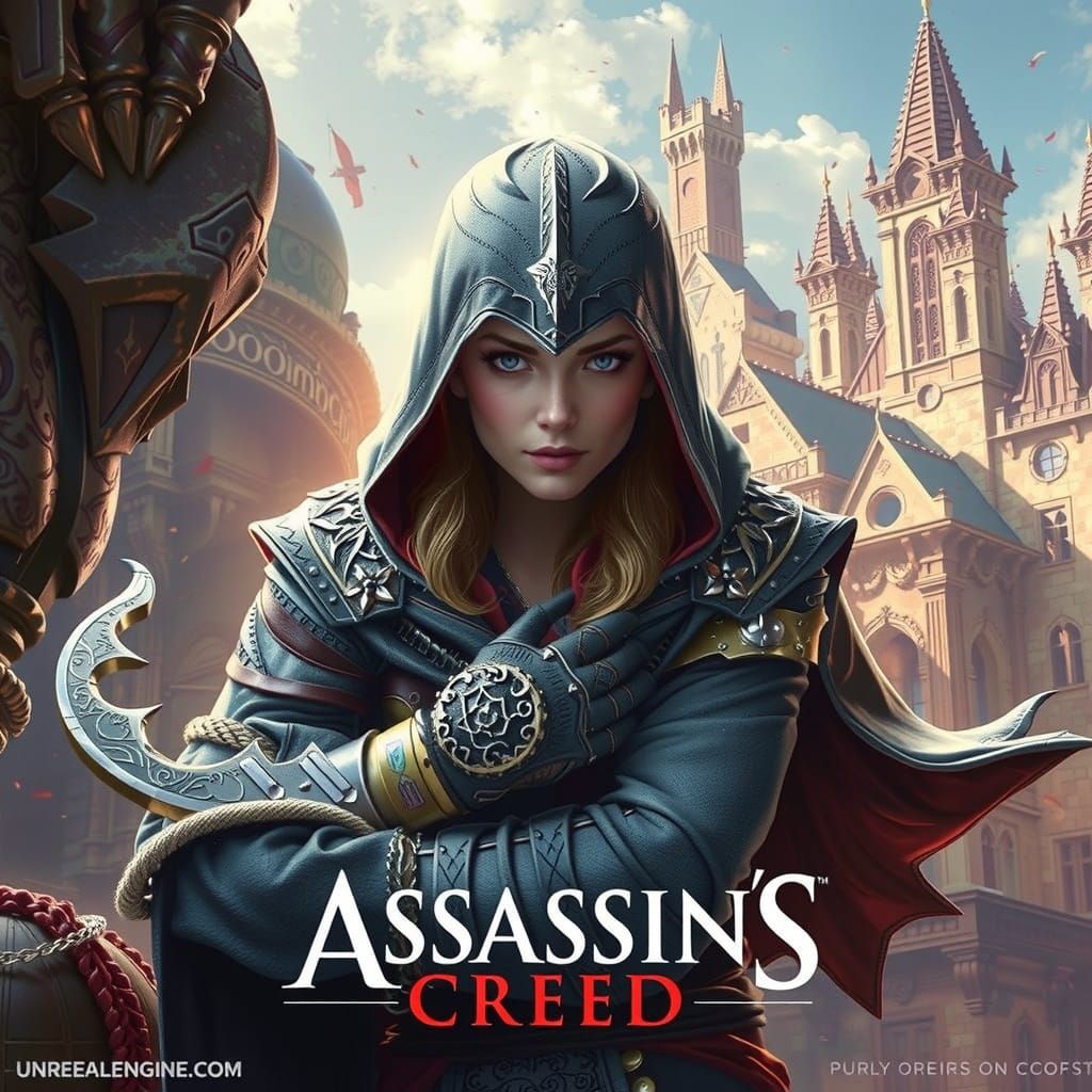 Armored Woman Warrior in Ancient Setting, Cinematic Style