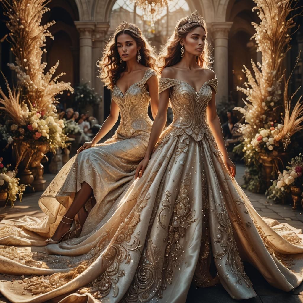 Diamond Wedding Dress Portrait in Fantasy Style