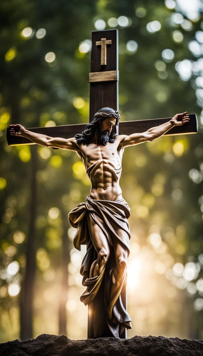 Jesus on Cross: Professional Photography with Bokeh
