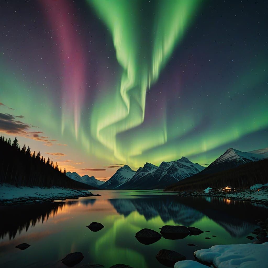 Vibrant Close-up of Aurora Borealis