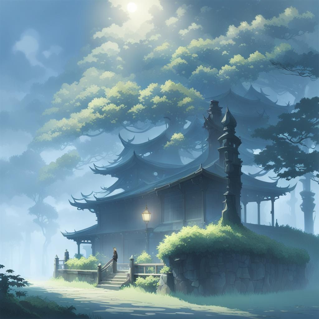 Ethereal Dragon Shadows in Opaque Fog, Anime Key Visual