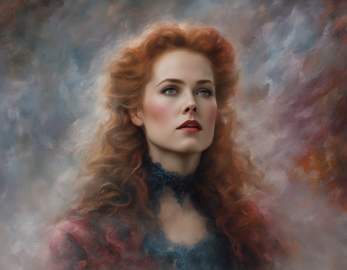 Hyperrealistic Nicole Kidman Portrait in Impasto Chalk Art