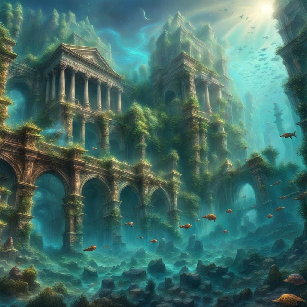 Underwater City Ruins: Ethereal Fantasy in 8K