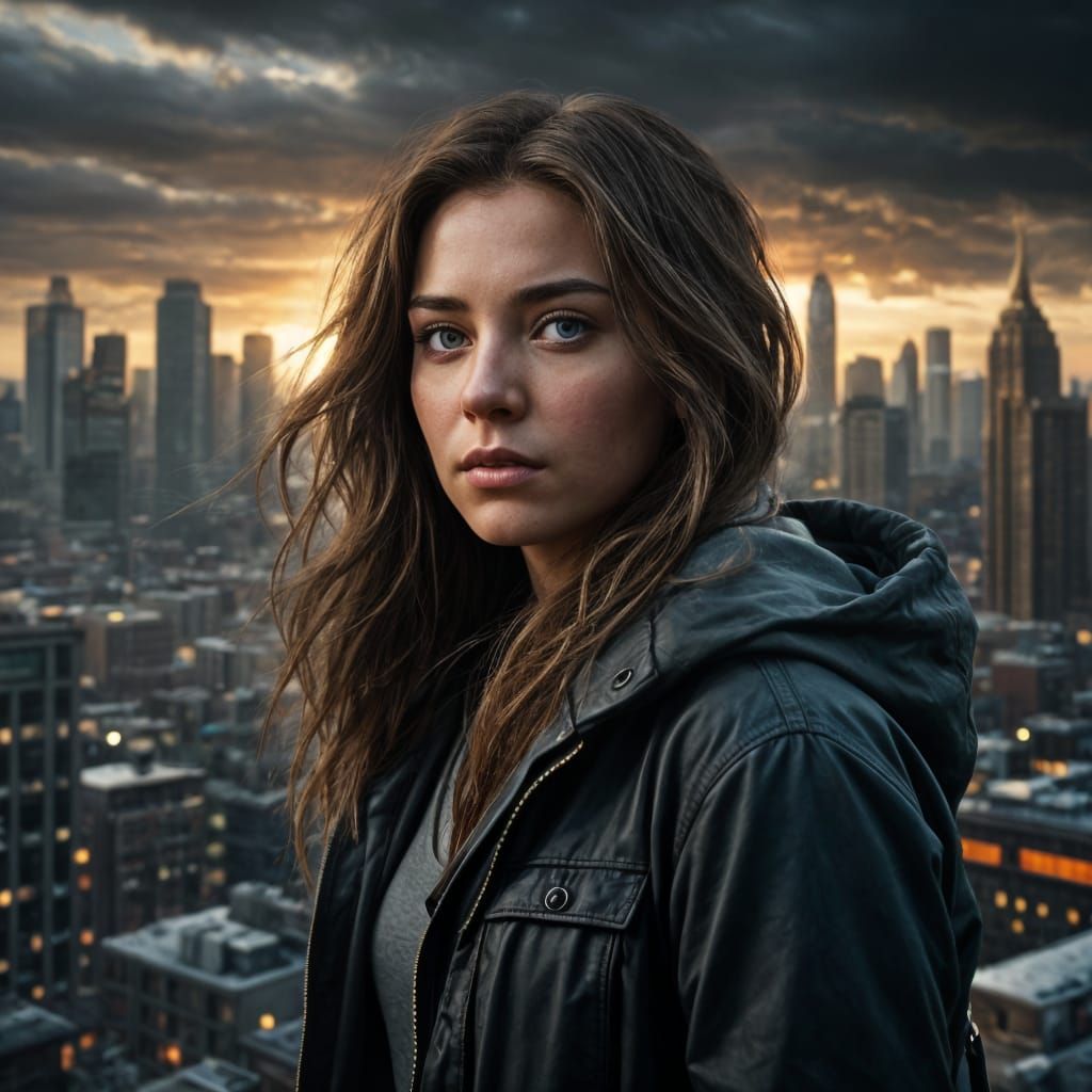 Empowered City Girl Radiates Hope and Ambition