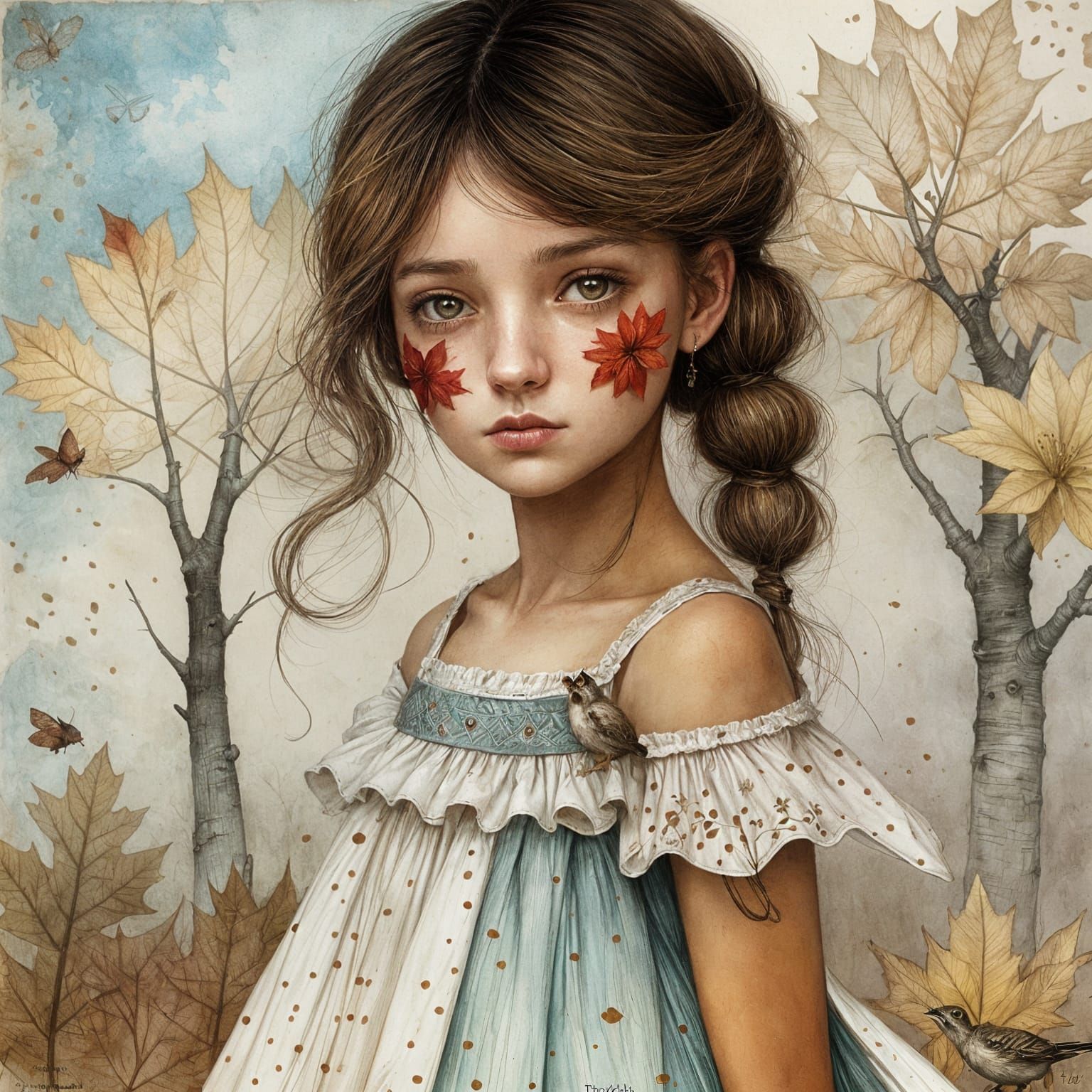 Whimsical Girl Portrait in Fantasy Style