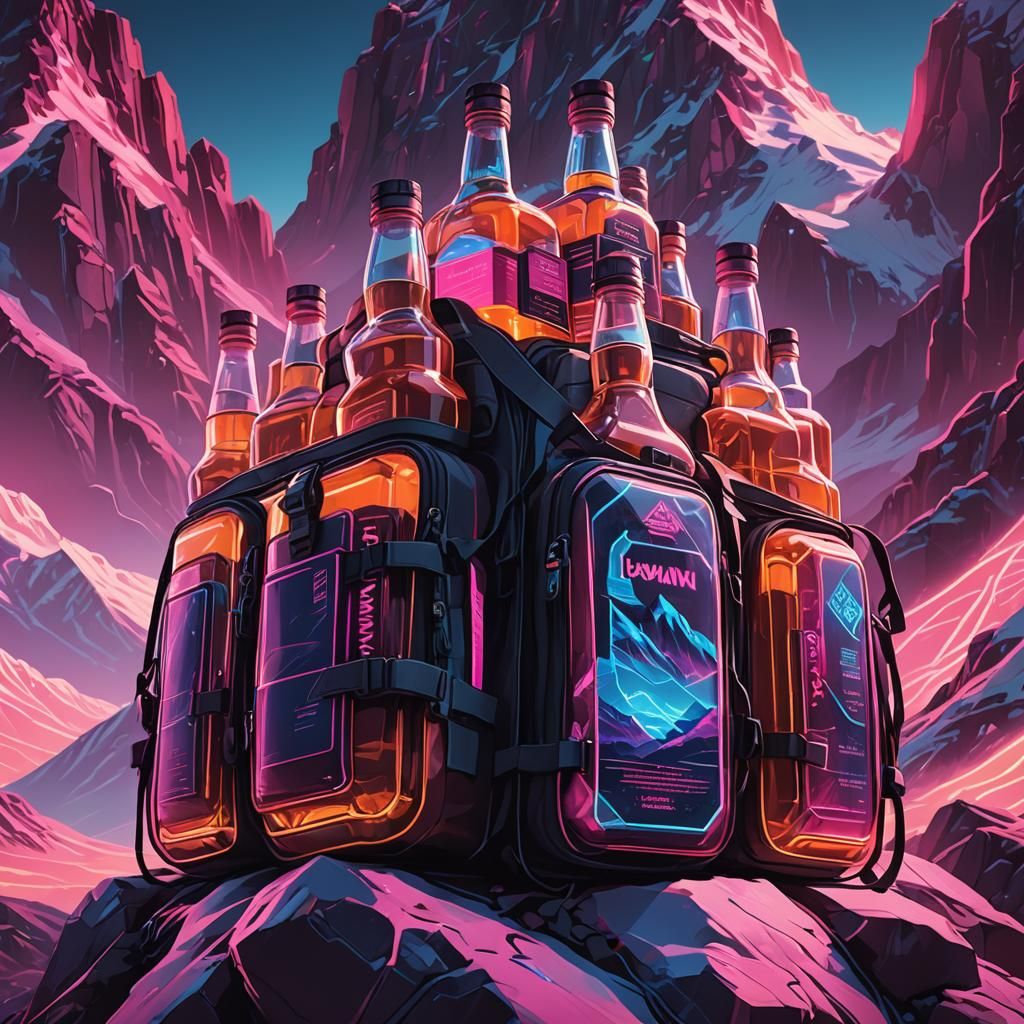 Whiskey in the Himalayas: Synthwave Neon Retro