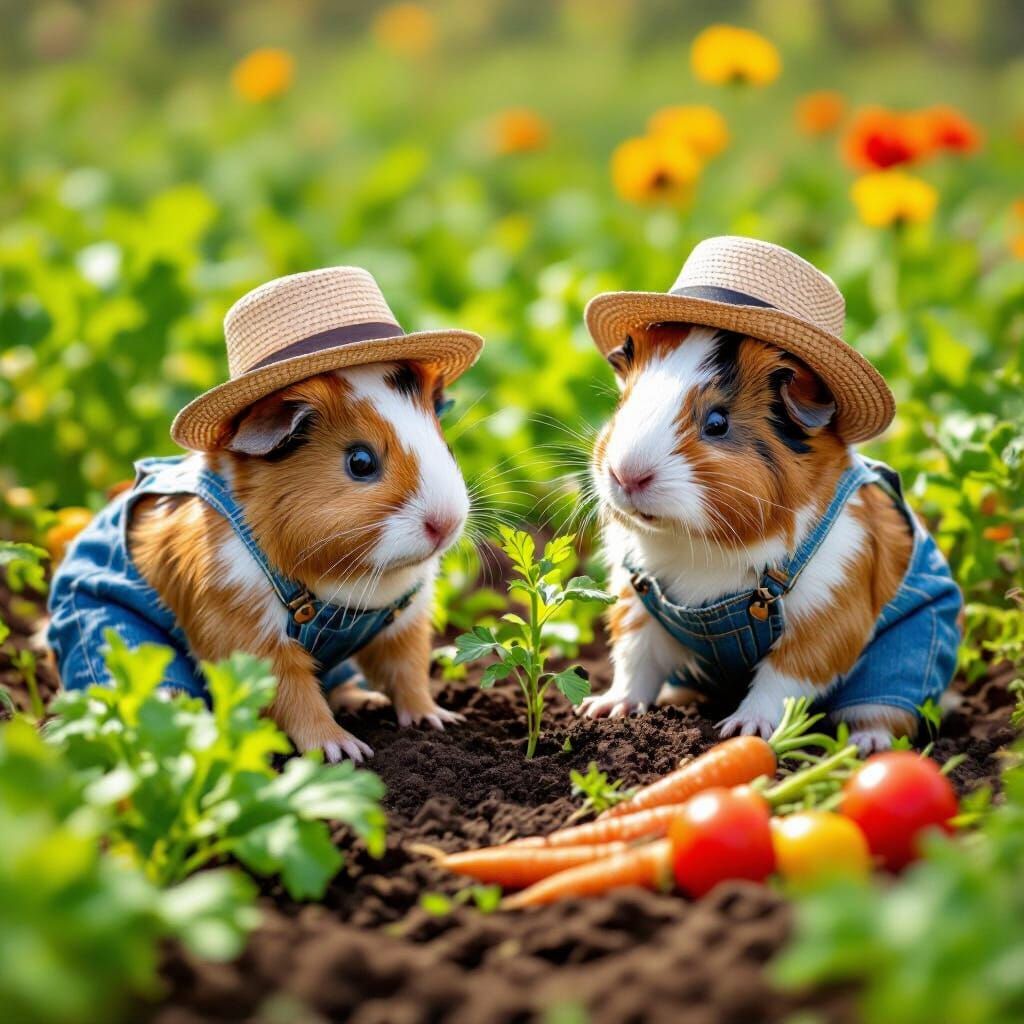 Guinea Pig Gardeners Planting Vegetables