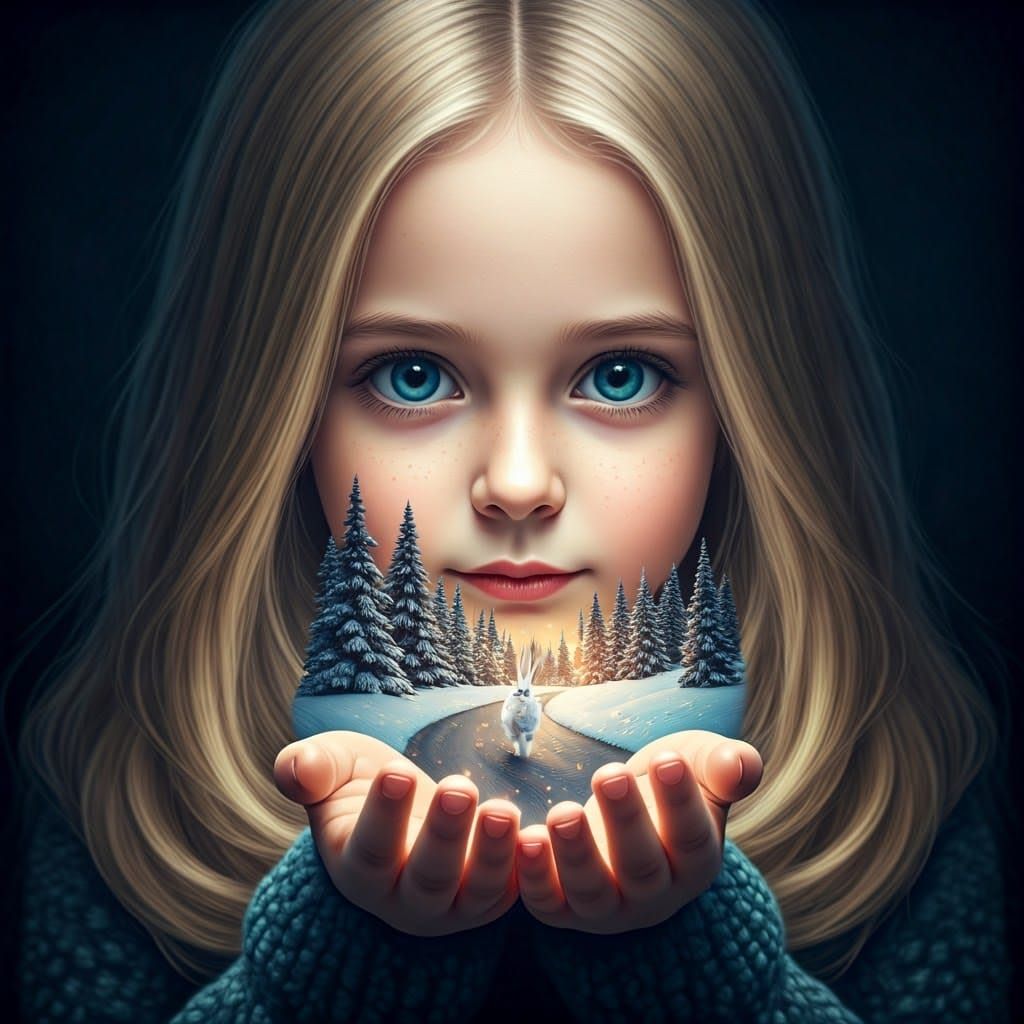 Enchanted Winter Wonderland Scene in Luminous Style