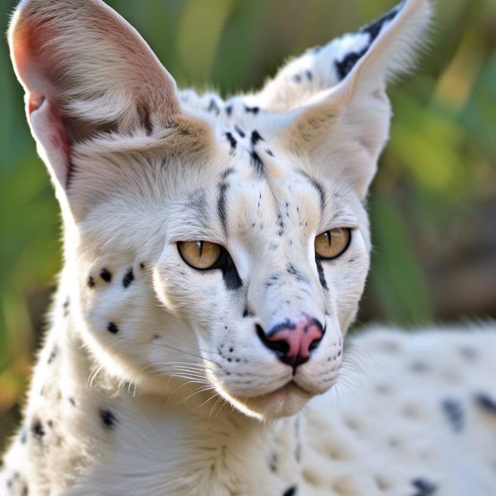 Serval – Leucistic Serval (white Serval) in the African Wild...