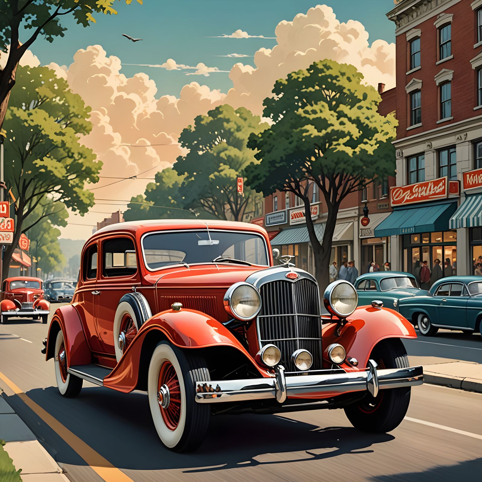 1930s Vintage Cars Featured in Retro 1950s Magazine