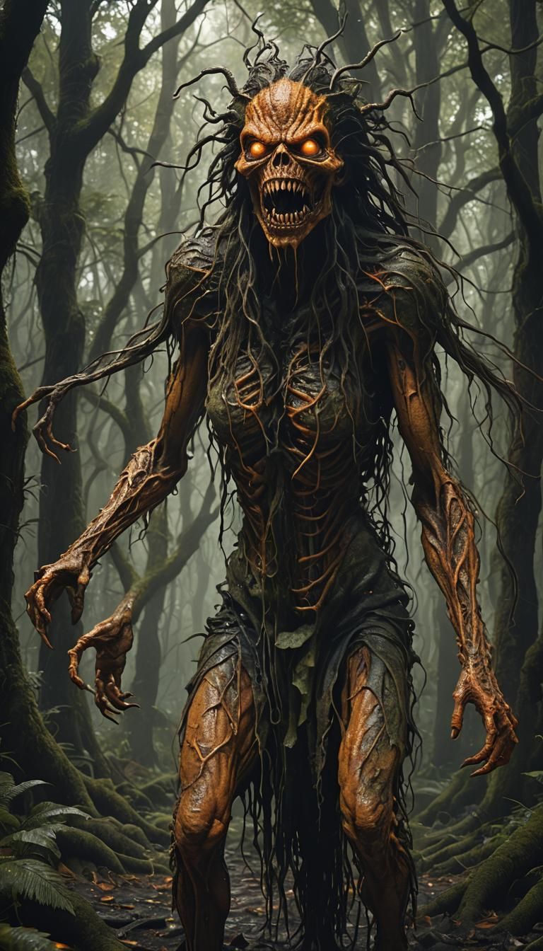 I got a monster within . . . my own self !, a highly realistic highly detailed 3D Surreal image of a life-size She-Demon...