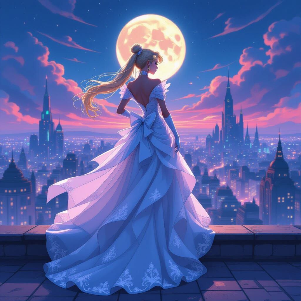 Sailor Moon in Post-Apocalyptic Cityscape