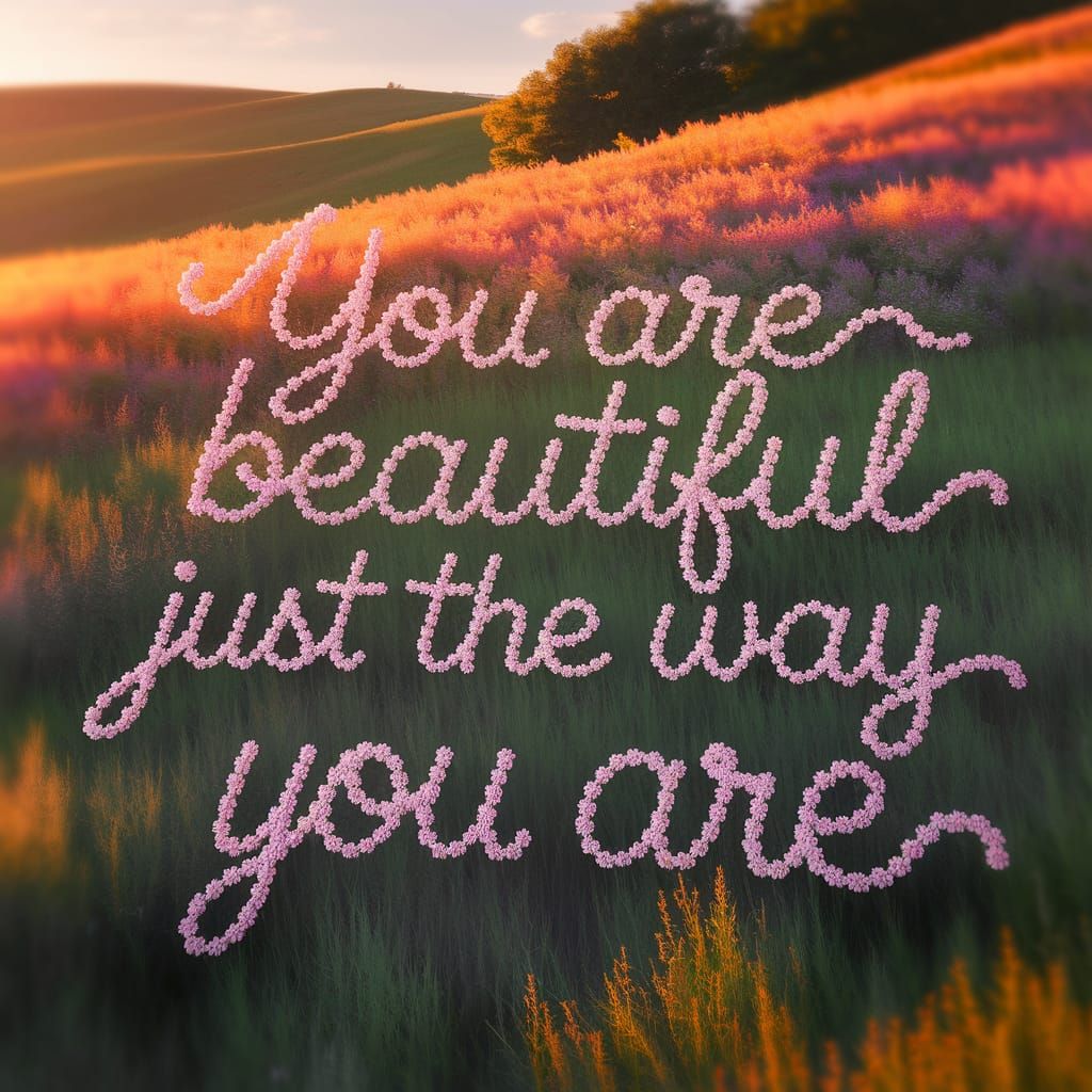 Wildflower Field Art Spells Out: You Are Beautiful