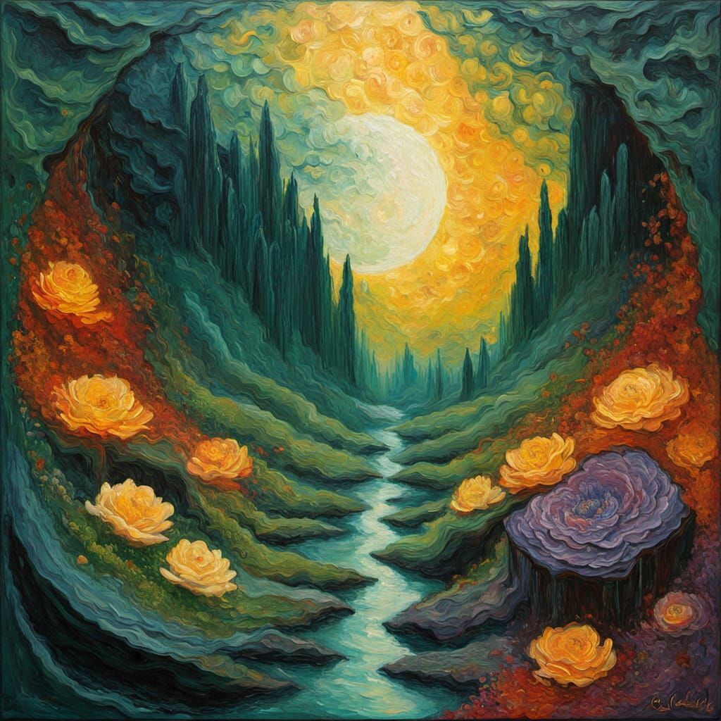 Shimmer-Skin Oracle in Neo-Impressionist Style